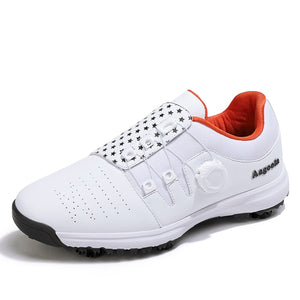 Waterproof Golf Shoes Men White Spikes Training Golf Sneakers