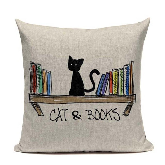 Cat Happy Reading More Book Cushion Cover - pillow cover - 99fab.com