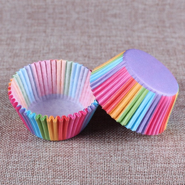 100 pcs rainbow cupcake paper - kitchen - 99fab.com