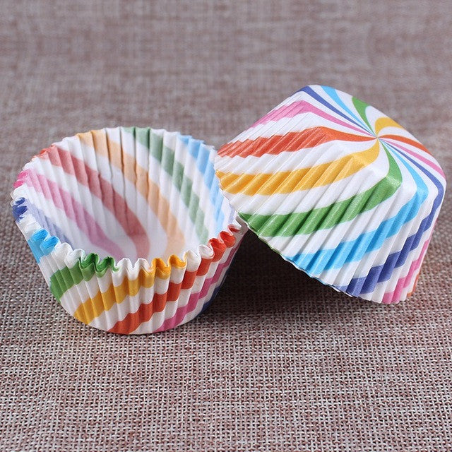 100 pcs rainbow cupcake paper - kitchen - 99fab.com