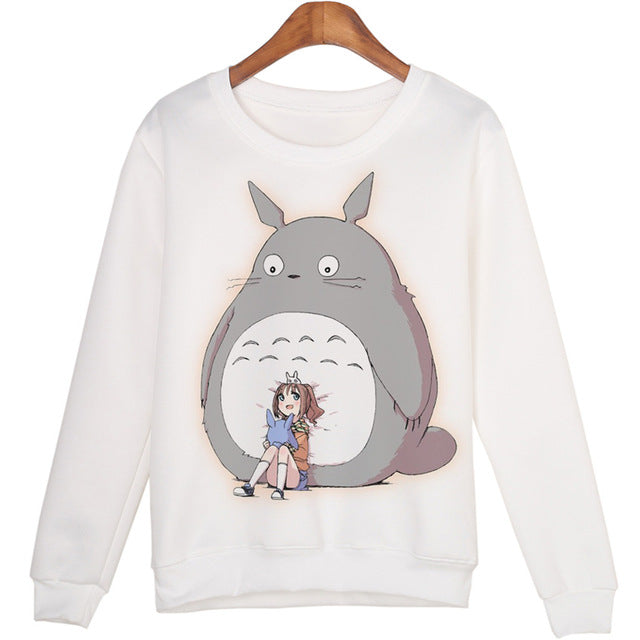 Casual 3D Totoro Print Sweatshirt Tops For Women - women clothing - 99fab.com