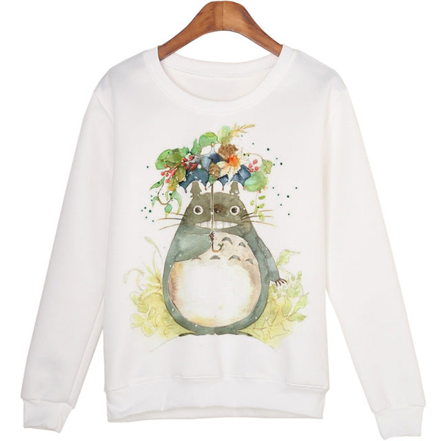 Casual 3D Totoro Print Sweatshirt Tops For Women - women clothing - 99fab.com