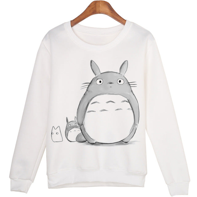 Casual 3D Totoro Print Sweatshirt Tops For Women - women clothing - 99fab.com