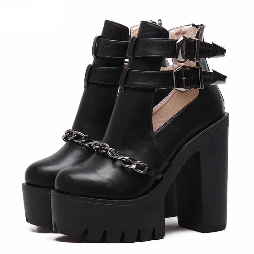 Ankle Boots Thick Heels Platform - women shoes - 99fab.com