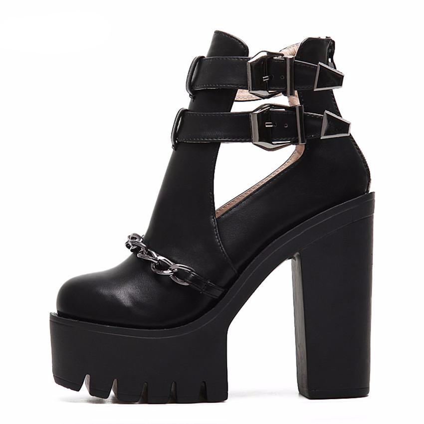 Ankle Boots Thick Heels Platform - women shoes - 99fab.com