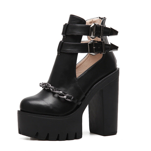 Ankle Boots Thick Heels Platform - women shoes - 99fab.com