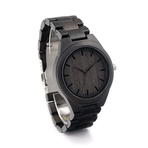 BOBO BIRD Mens Black Ebony Wooden Watch - men watches - 99fab.com