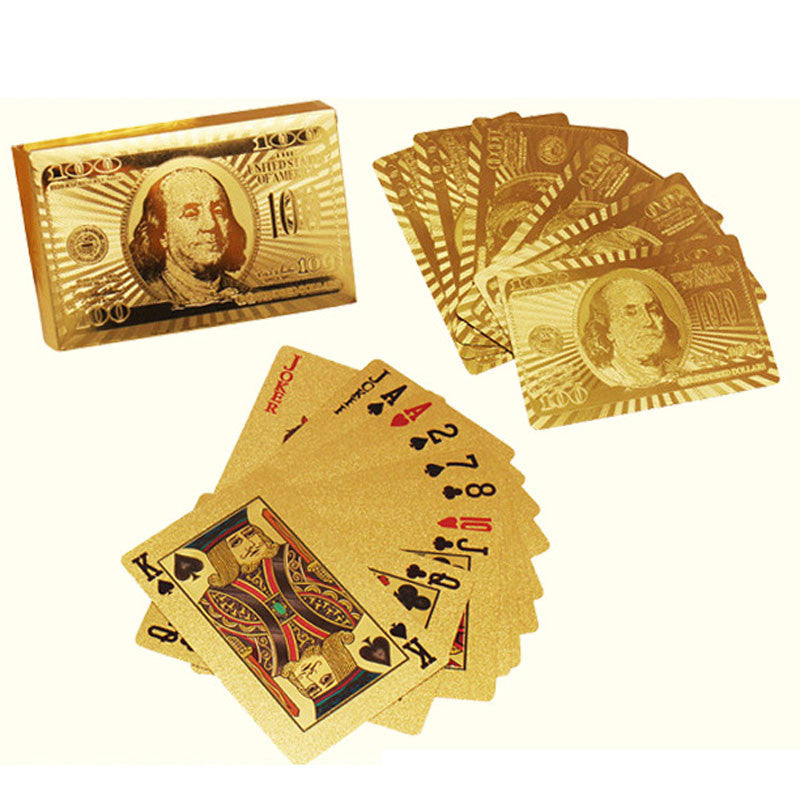 24K Carat Gold Foil Plated Poker Game Playing Cards +Certificate - Gadgets - 99fab.com