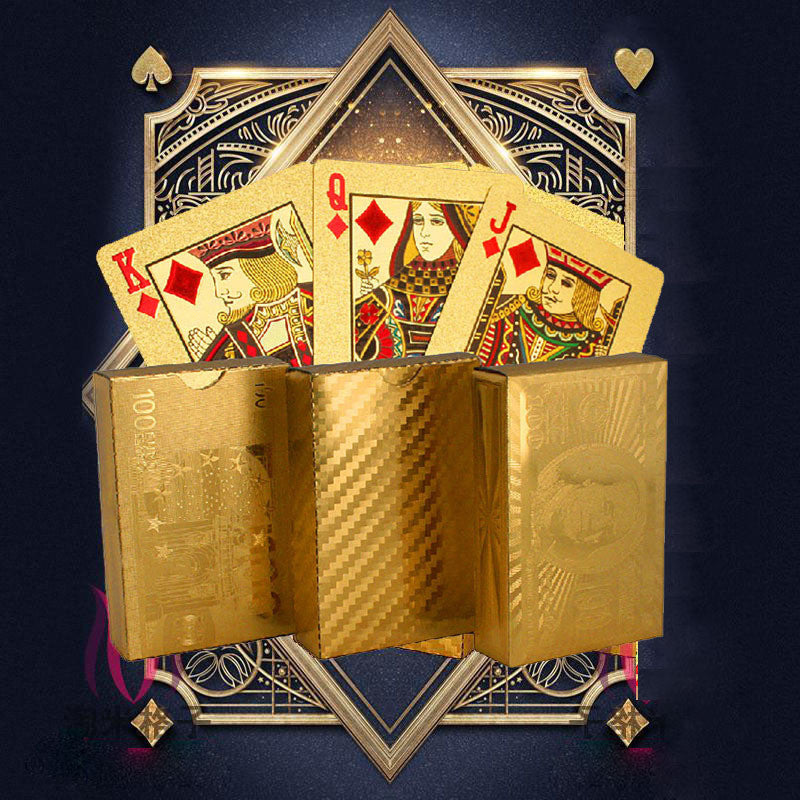 24K Carat Gold Foil Plated Poker Game Playing Cards +Certificate - Gadgets - 99fab.com