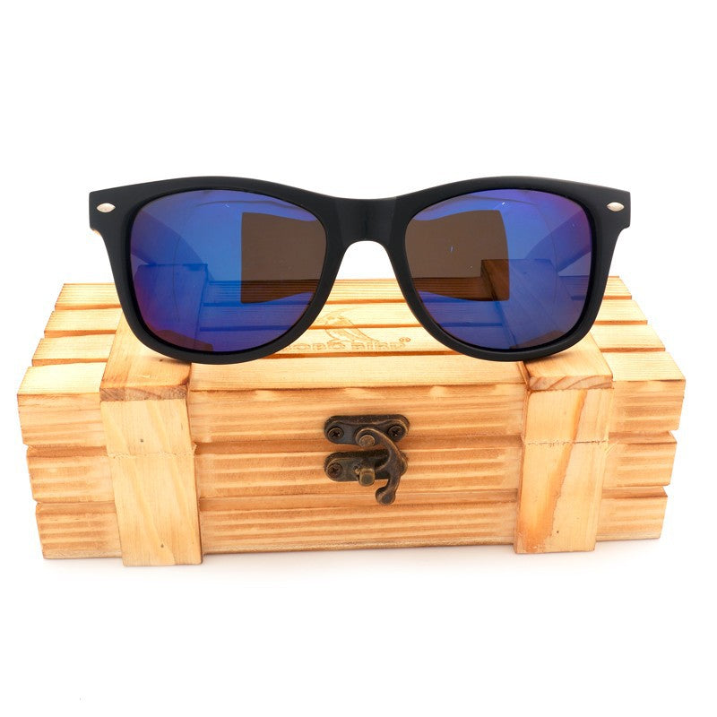 Mens Summer Style Vintage Black Square Sunglasses With Bamboo - Men Accessories - 99fab.com