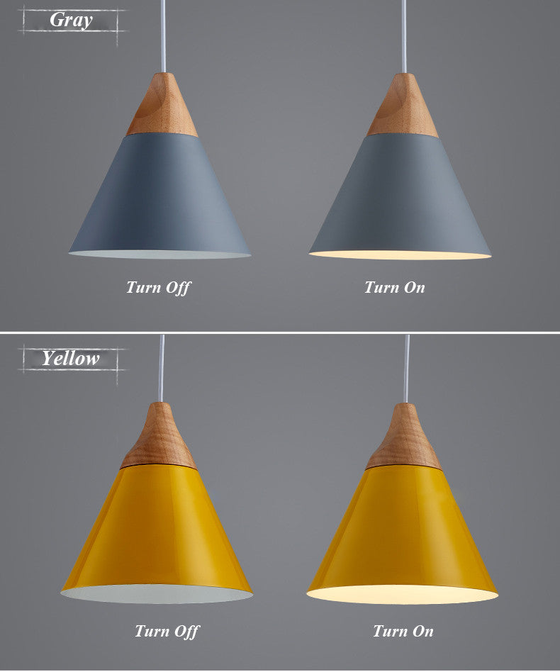 Modern Wood Pendant Lights LED Hanglamp Colorful Pendant Lamps lamparas - decor - 99fab.com