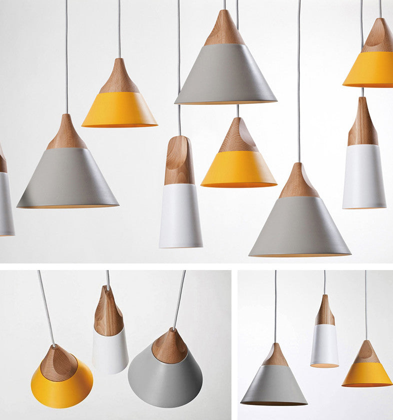 Modern Wood Pendant Lights LED Hanglamp Colorful Pendant Lamps lamparas - decor - 99fab.com