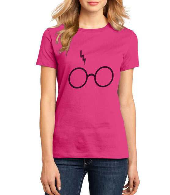 Glasses Lightning Print T shirts for Women - women clothing - 99fab.com