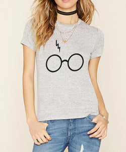 Glasses Lightning Print T shirts for Women - women clothing - 99fab.com