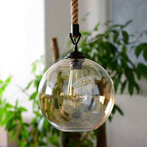 Loft Vintage retro Industrial Glass Ball Hemp rope Pendant Lights E27 lamp - pendant lamp - 99fab.com