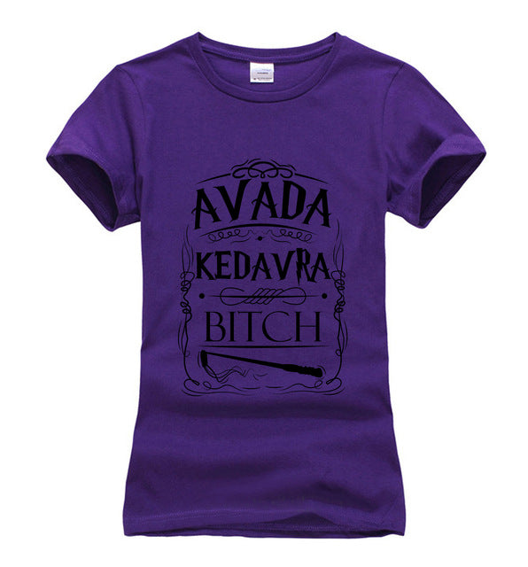 Kedavra letters printed female t-shirt - women clothing - 99fab.com