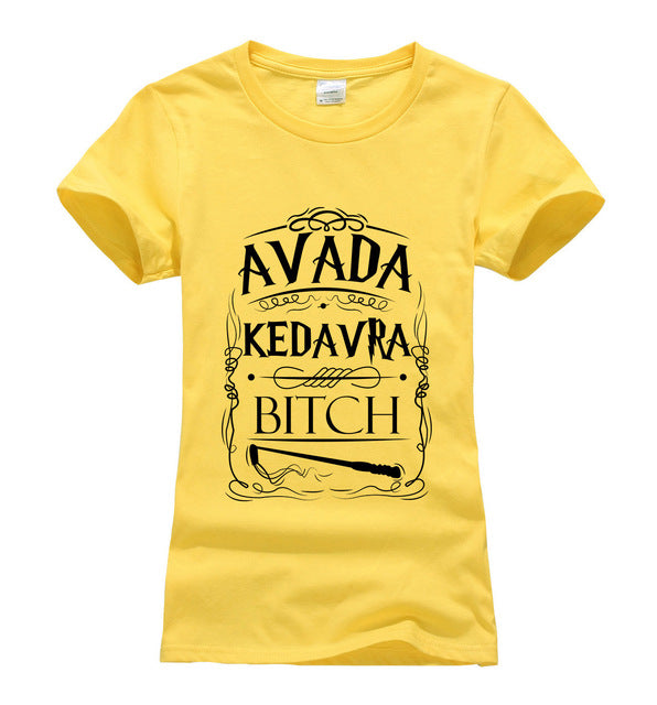 Kedavra letters printed female t-shirt - women clothing - 99fab.com