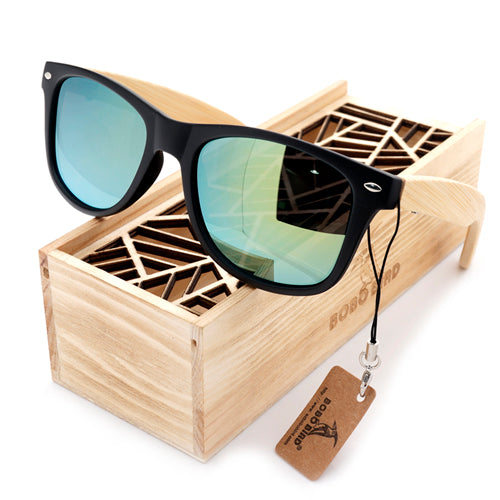 Mens Summer Style Vintage Black Square Sunglasses With Bamboo - Men Accessories - 99fab.com
