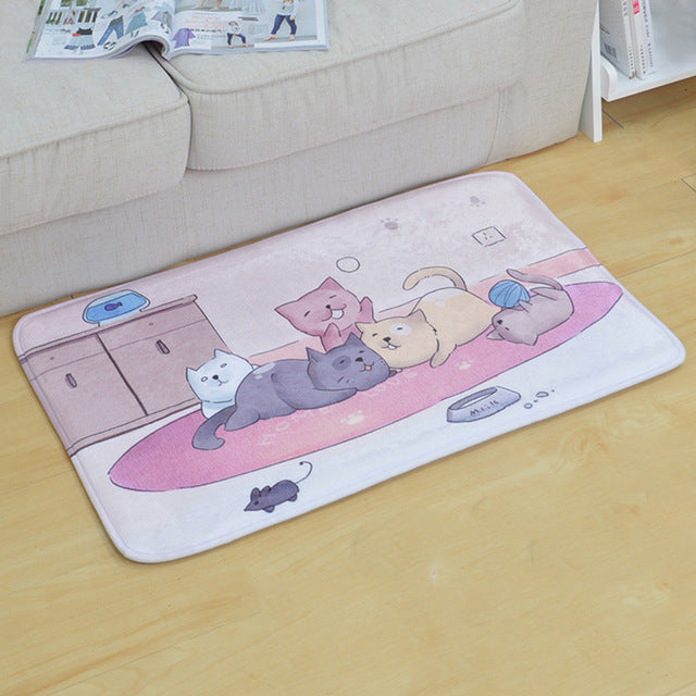 Welcome Floor Mats Animal Cat Printed Bathroom Kitchen Carpets - floor mats - 99fab.com