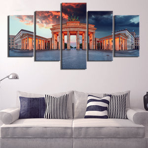 5 Panel Germany Berlin Brandenburg Gate canvas Frame - wall canvas - 99fab.com