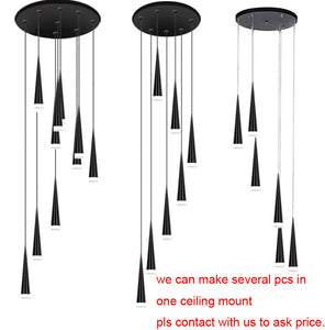 Simple led Pendant Lights Modern Aluminum Hand Lighting Conical Pendant Lamps - pendant lamp - 99fab.com