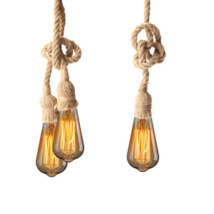 Single/Double Head Retro Vintage Rope Pendant Light Lamp - decor - 99fab.com