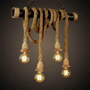 Single/Double Head Retro Vintage Rope Pendant Light Lamp - decor - 99fab.com