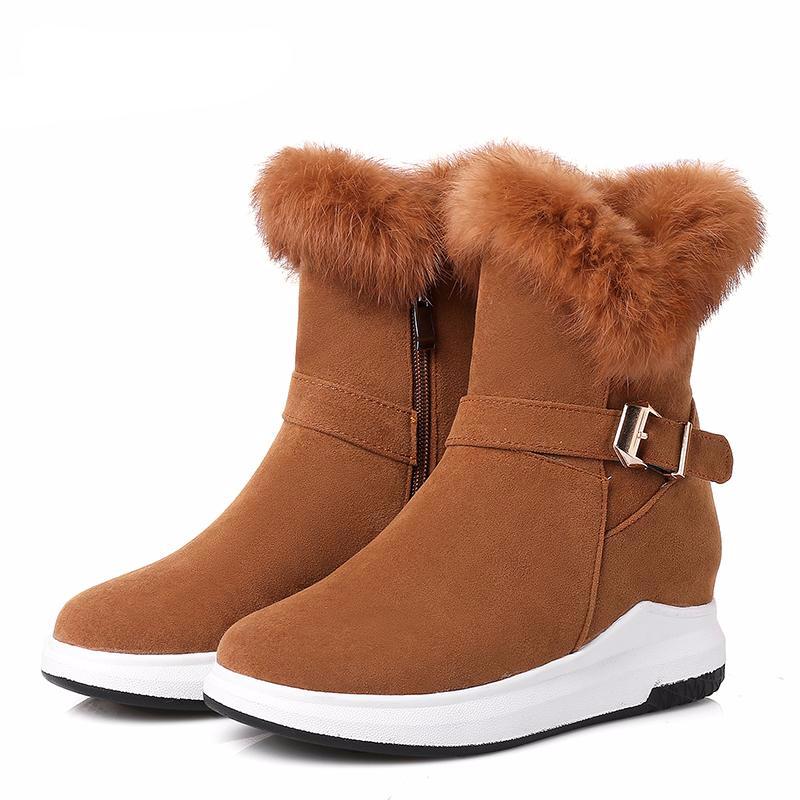 Real Fur Flats Winter Ankle Boots - women shoes - 99fab.com