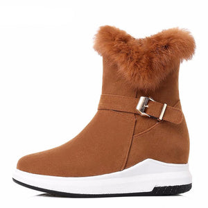 Real Fur Flats Winter Ankle Boots - women shoes - 99fab.com