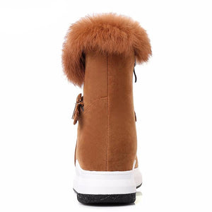 Real Fur Flats Winter Ankle Boots - women shoes - 99fab.com