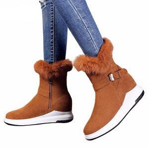 Real Fur Flats Winter Ankle Boots - women shoes - 99fab.com