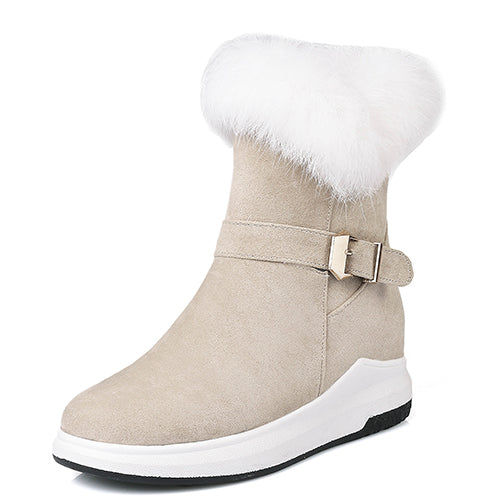 Real Fur Flats Winter Ankle Boots - women shoes - 99fab.com