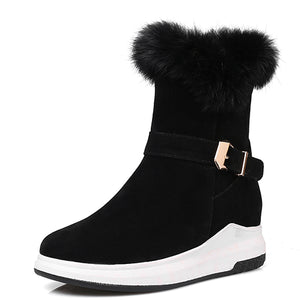 Real Fur Flats Winter Ankle Boots - women shoes - 99fab.com