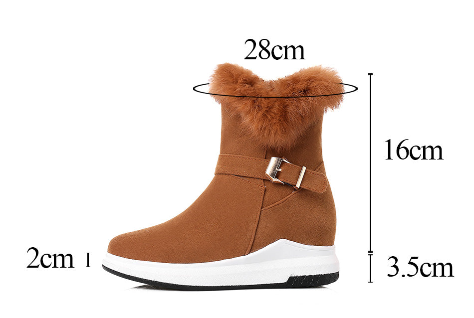 Real Fur Flats Winter Ankle Boots - women shoes - 99fab.com