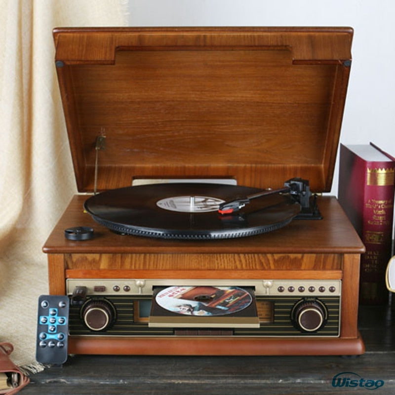 Classic Vintage Gramophone Vinyl Record CD Player Retro FM Radio Bluetooth Speaker - Gadgets - 99fab.com