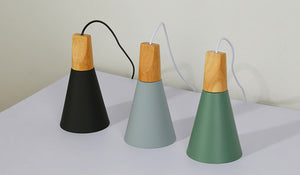 Modern Wood Pendant Lights LED Hanglamp Colorful Pendant Lamps lamparas - decor - 99fab.com