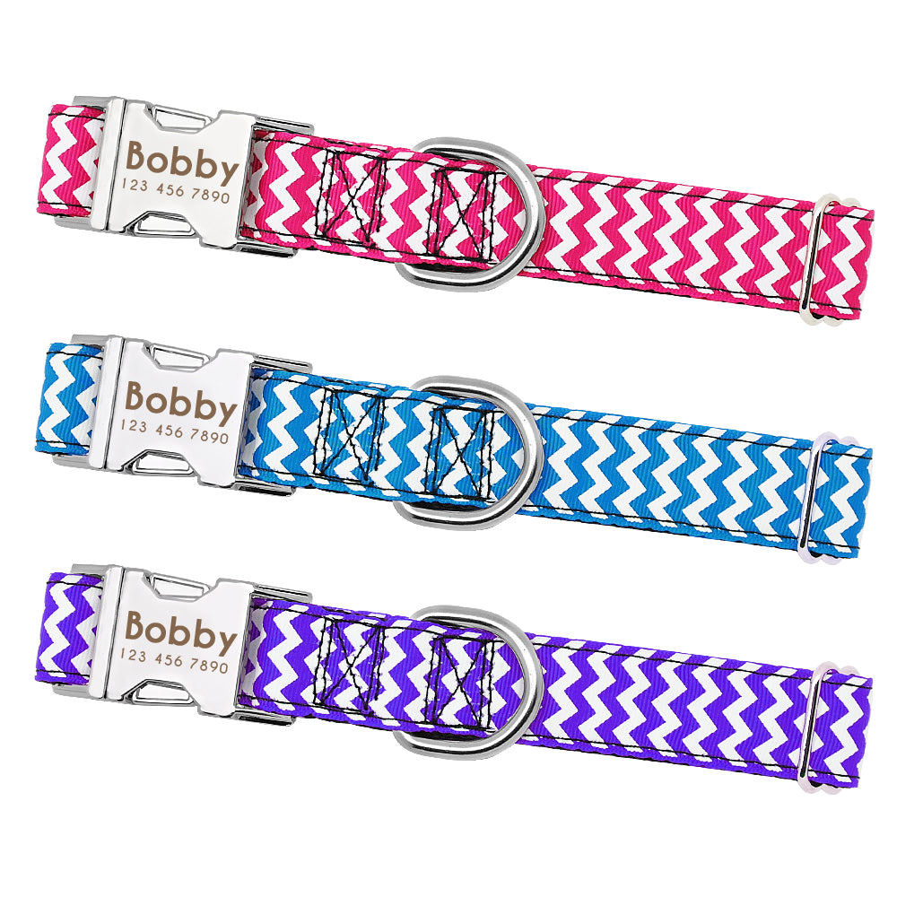 Dog Collar Nylon Personalized Engraved ID Tag AntiLost Adjustable Collars - pet - 99fab.com