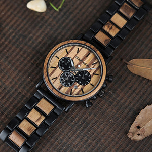 BOBO BIRD Wooden Chronograph Military Watch Relogio Masculino - men watches - 99fab.com