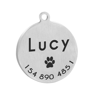Stainless Steel Personalized Pet Dog ID Tag Anti-lost Free Engraving