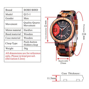 BOBO BIRD Relogio Masculino Men Luxury Date Display Wood Quartz Watches - men watches - 99fab.com