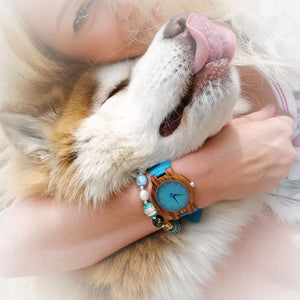 BOBO BIRD Lovers Watches Men Women Wooden Turquoise Blue Timepieces Relogio Masculino - women watches - 99fab.com