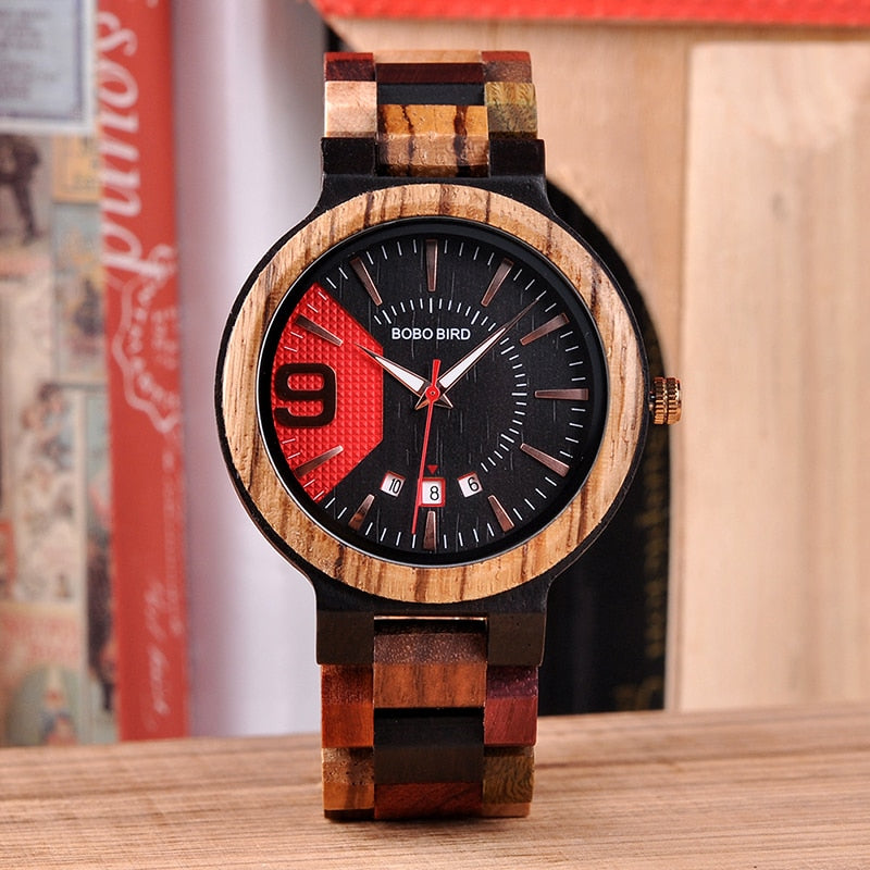 BOBO BIRD Relogio Masculino Men Luxury Date Display Wood Quartz Watches - men watches - 99fab.com