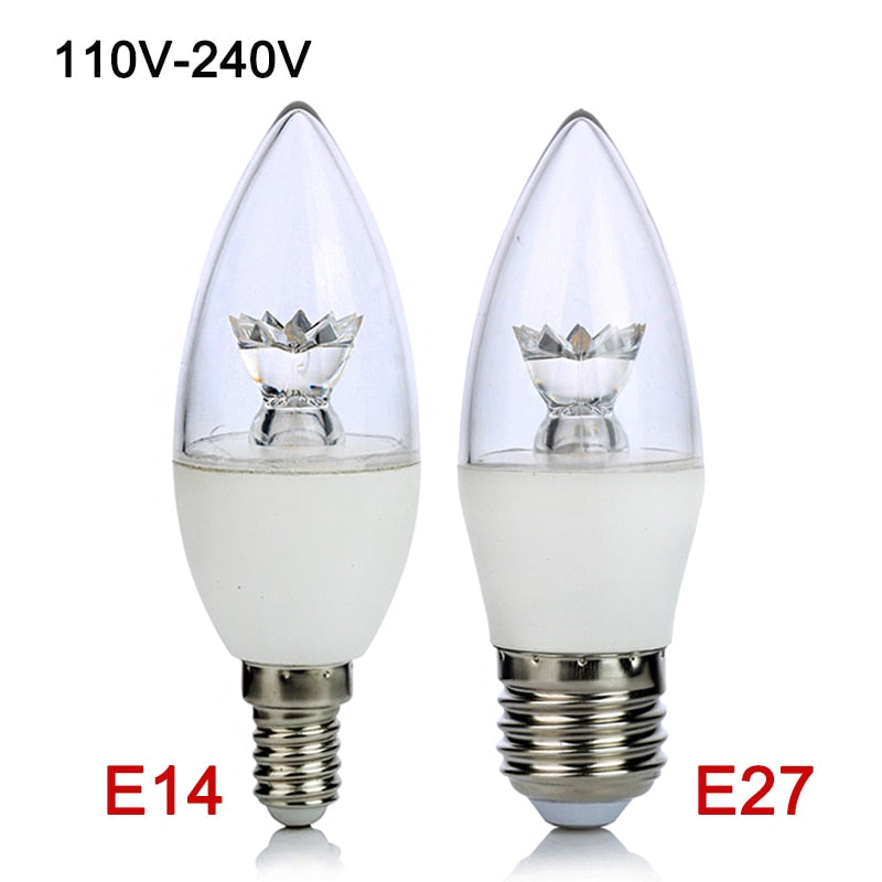 E27 E14 LED Bulb 5W 110V 220V COB LED Candle Lamp Light C37 Chandelier Lighting - led lamp - 99fab.com