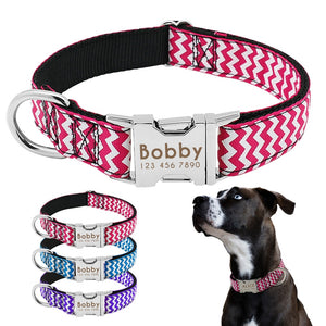 Dog Collar Nylon Personalized Engraved ID Tag AntiLost Adjustable Collars - pet - 99fab.com