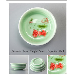 Porcelain Celadon Fish Ceramic China Kung Fu Tea Set - drinkware - 99fab.com