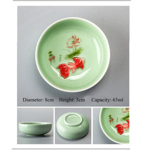 Porcelain Celadon Fish Ceramic China Kung Fu Tea Set - drinkware - 99fab.com