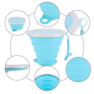 270ML Collapsible Travel Coffee cups Stainless Steel Silicone Retractable Folding Telescopic - kitchen - 99fab.com