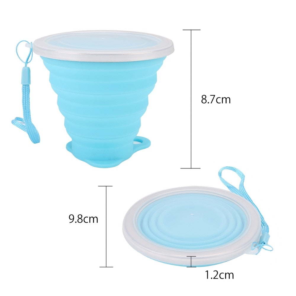 270ML Collapsible Travel Coffee cups Stainless Steel Silicone Retractable Folding Telescopic - kitchen - 99fab.com