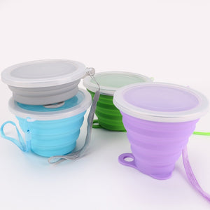 270ML Collapsible Travel Coffee cups Stainless Steel Silicone Retractable Folding Telescopic - kitchen - 99fab.com