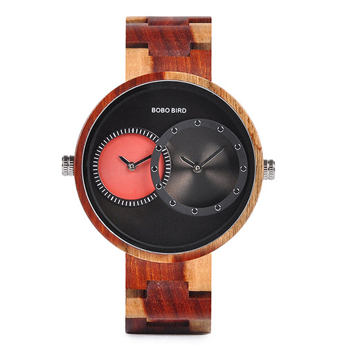 BOBO BIRD 2 Time Zone Wooden Quartz Watches Design for unisex Wristwatches In Wooden Box - men watches - 99fab.com